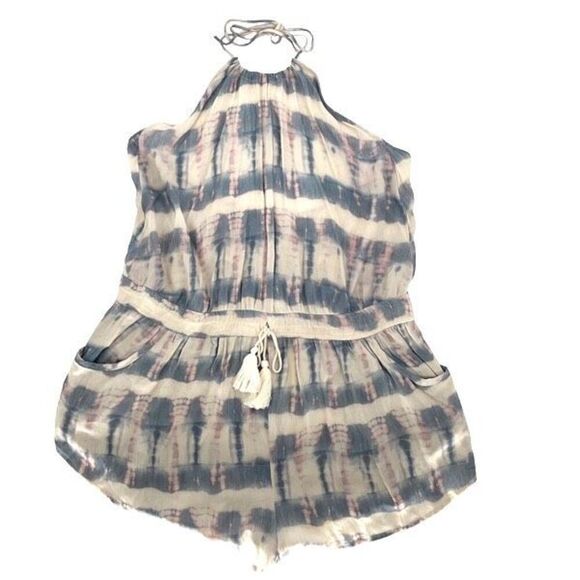 Vitamin A Womens Boho Tie-Dye Halter Romper Multicolor Size Small - Picture 3 of 9